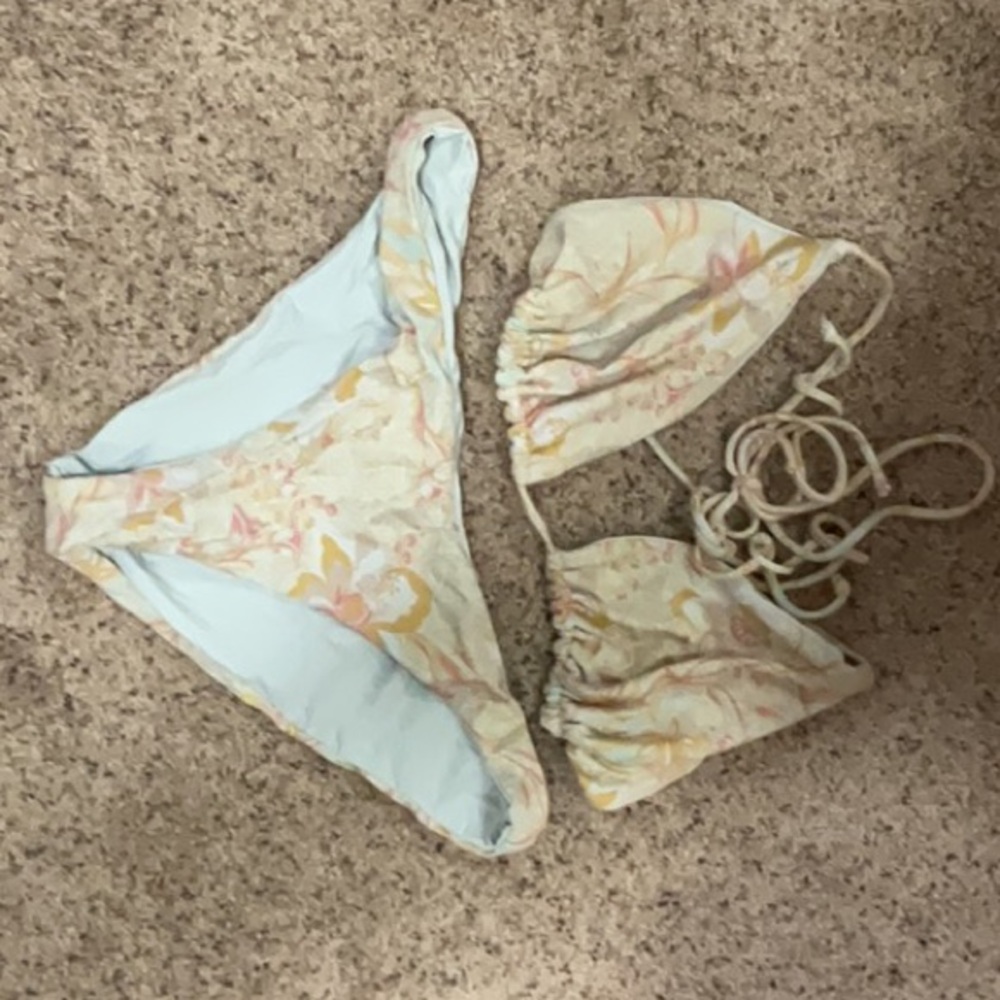 O'Neill Pastel Floral Bikini Bottoms in Mint, Yellow & Pink